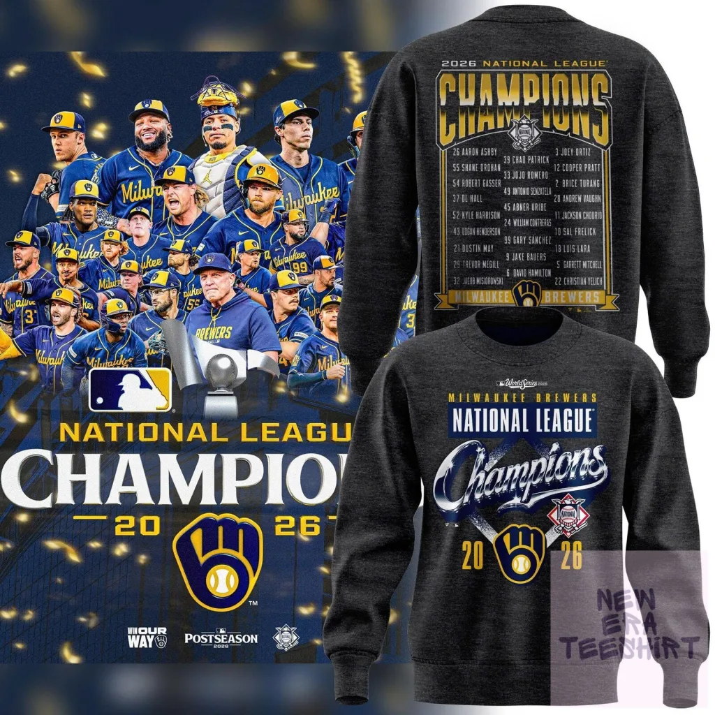 2026 National League Champions Sweatshirt - Milwaukee Brewers Locker Room Edition 2026 National League Champions Sweatshirt - Milwaukee Brewers Locker Room Edition