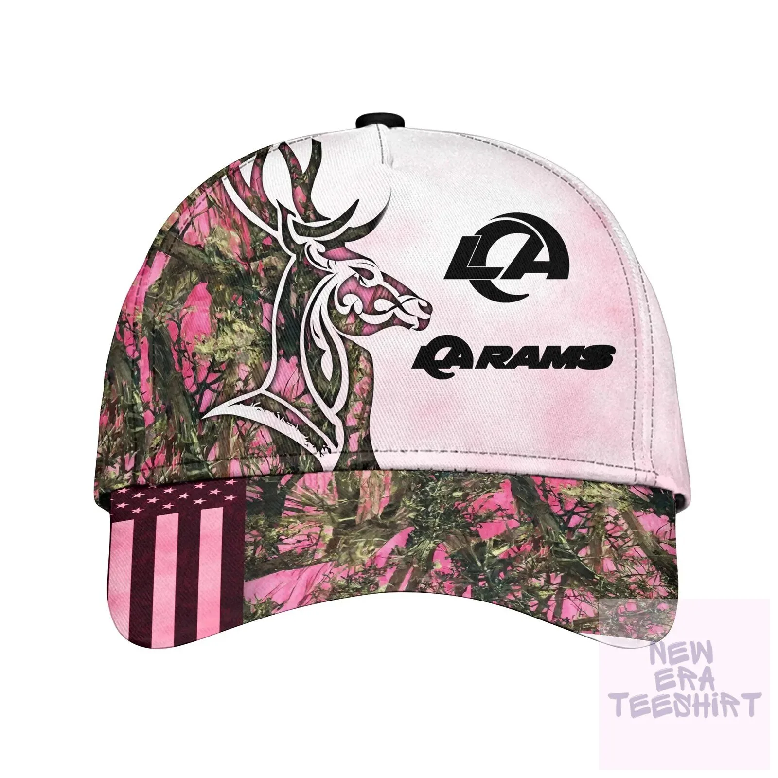 Los Angeles Rams Pink Camouflage Deer Hunting Cap Hat