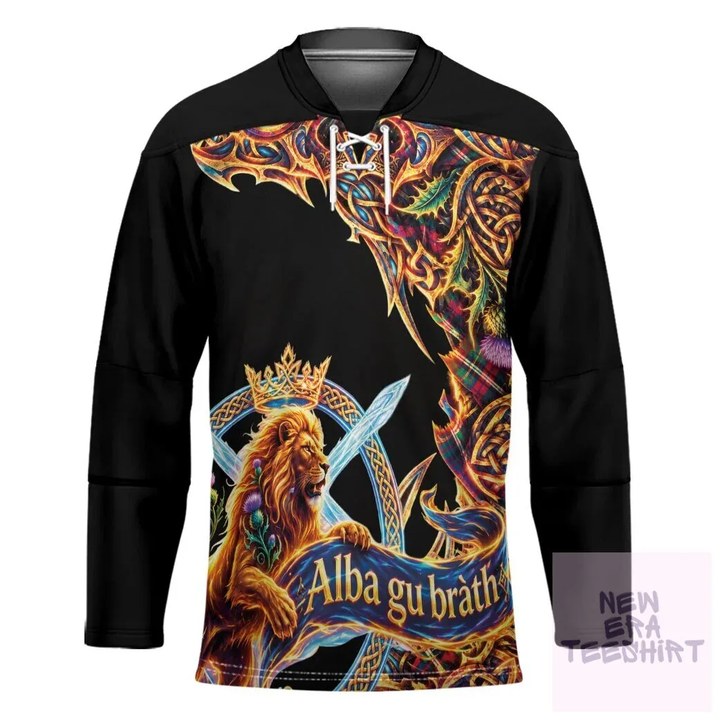 Scotland Forever Royal Lion Celtic Knot Tartan Hockey Jersey