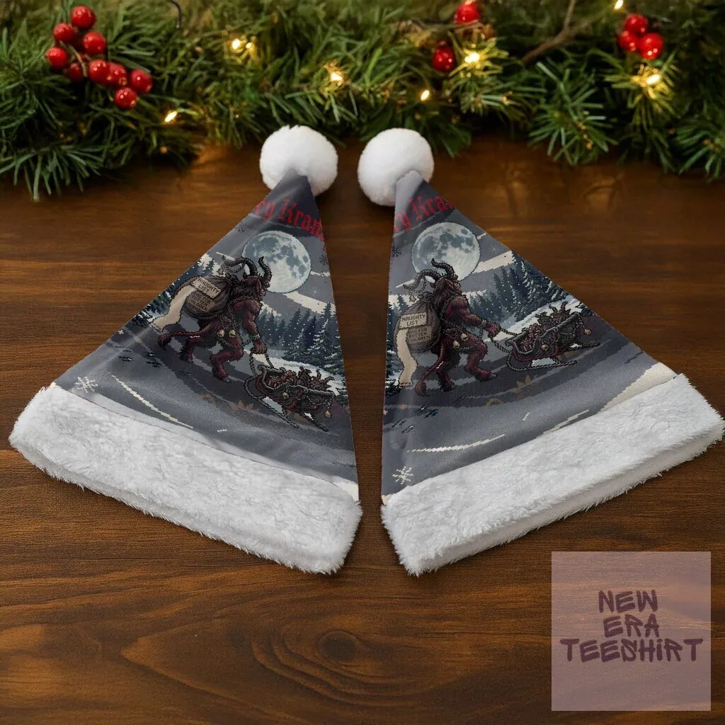 Krampus Christmas Santa Hat Gothic Dark Horror Mythical Creature Holiday Cap 8 Krampus Christmas Santa Hat Gothic Dark Horror Mythical Creature Holiday Cap