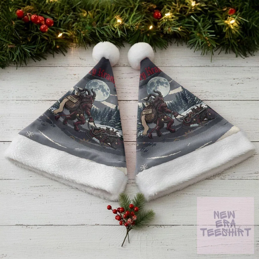Krampus Christmas Santa Hat Gothic Dark Horror Mythical Creature Holiday Cap 9 Krampus Christmas Santa Hat Gothic Dark Horror Mythical Creature Holiday Cap