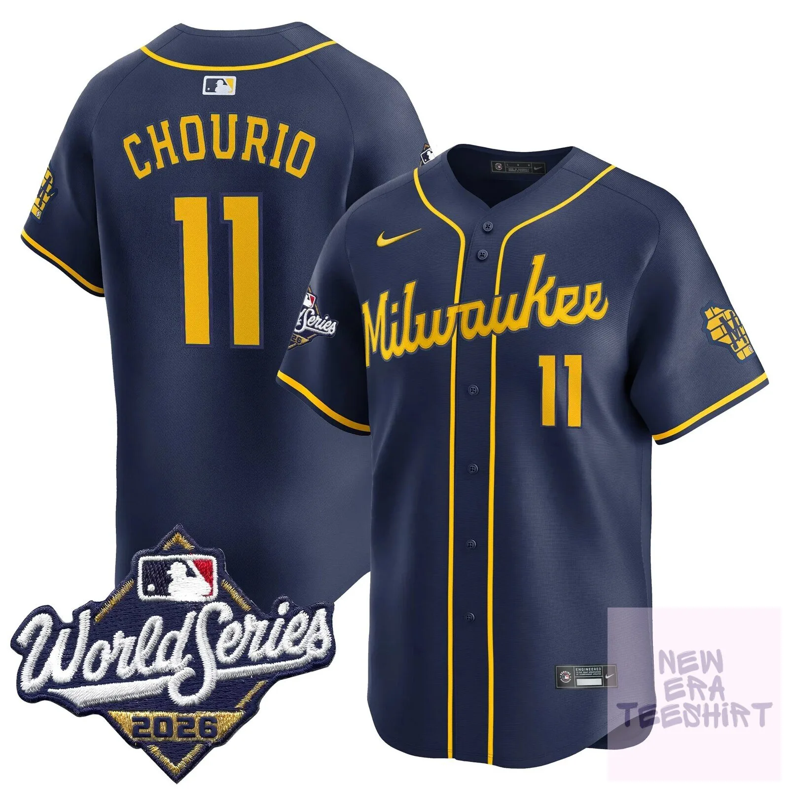 Milwaukee Brewers 2026 World Series Jackson Chourio Baseball Jersey