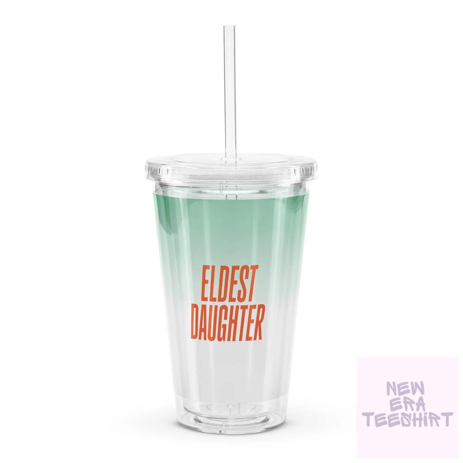 Eldest Daughter Clear Plastic Insulated Tumbler with Straw 1 Eldest Daughter Clear Plastic Insulated Tumbler with Straw