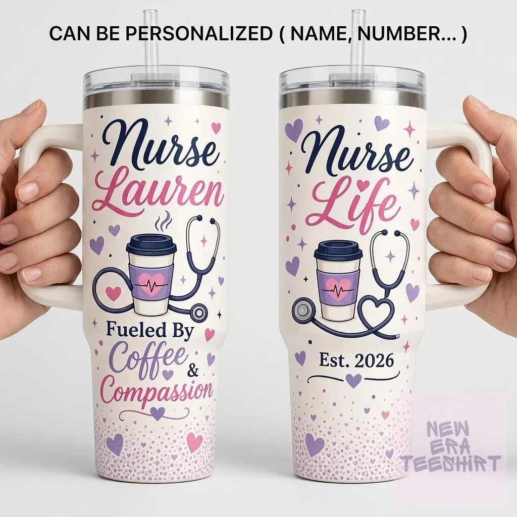 Personalized Nurse Life Fueled By Coffee and Compassion Tumbler