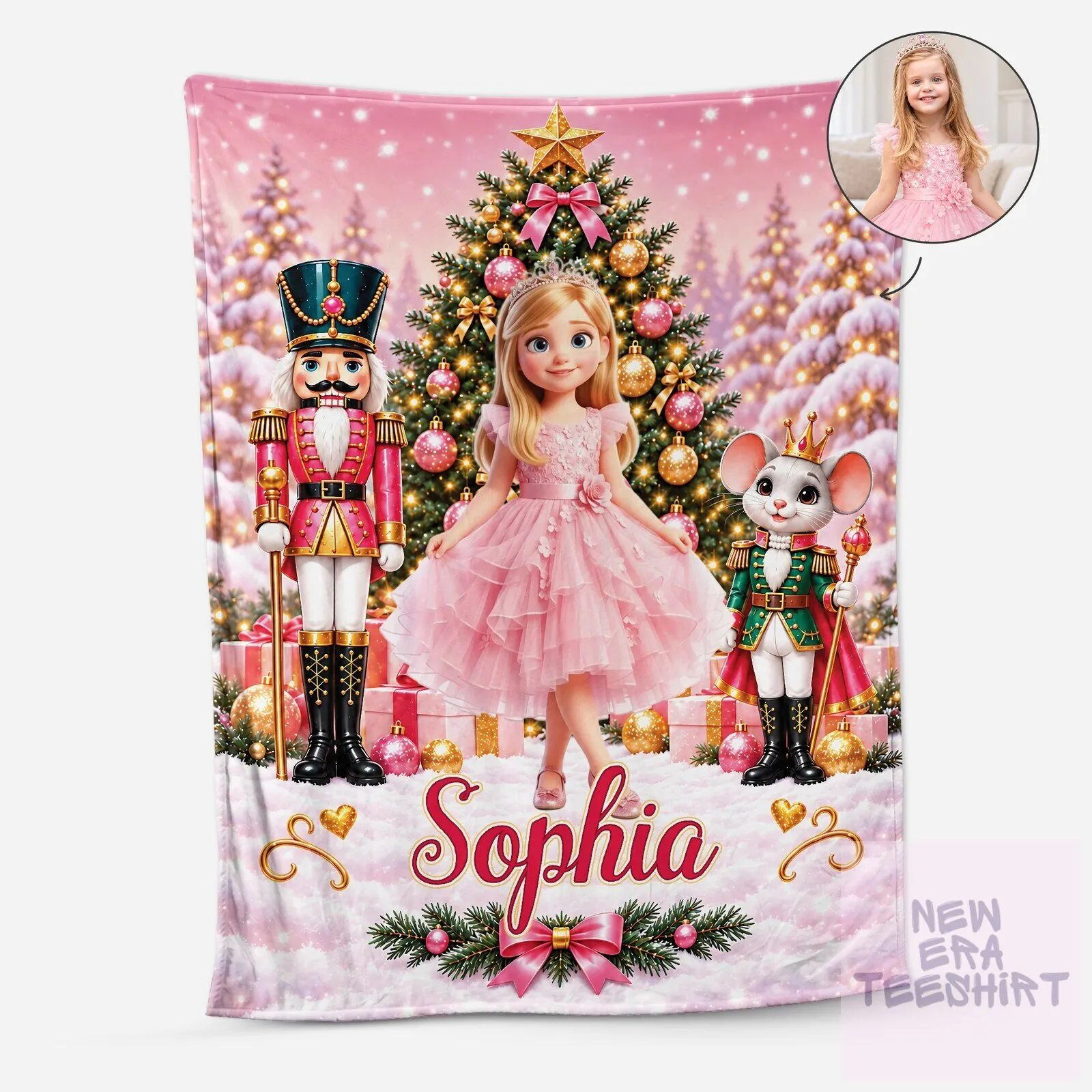 Personalized Nutcracker Princess Christmas Holiday Soft Fleece Blanket
