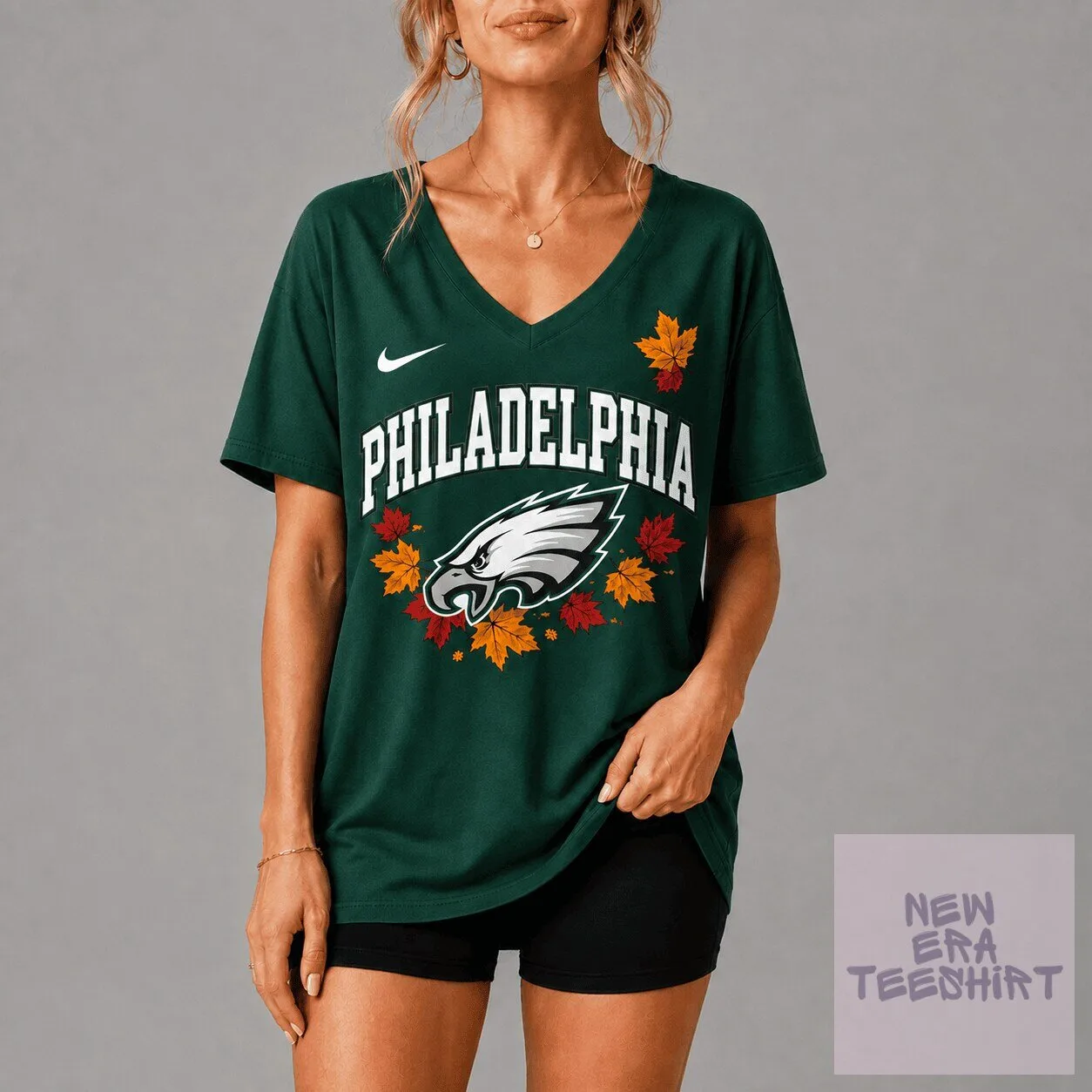 Philadelphia Eagles Football Fall Season Comfort V-Neck T-Shirt