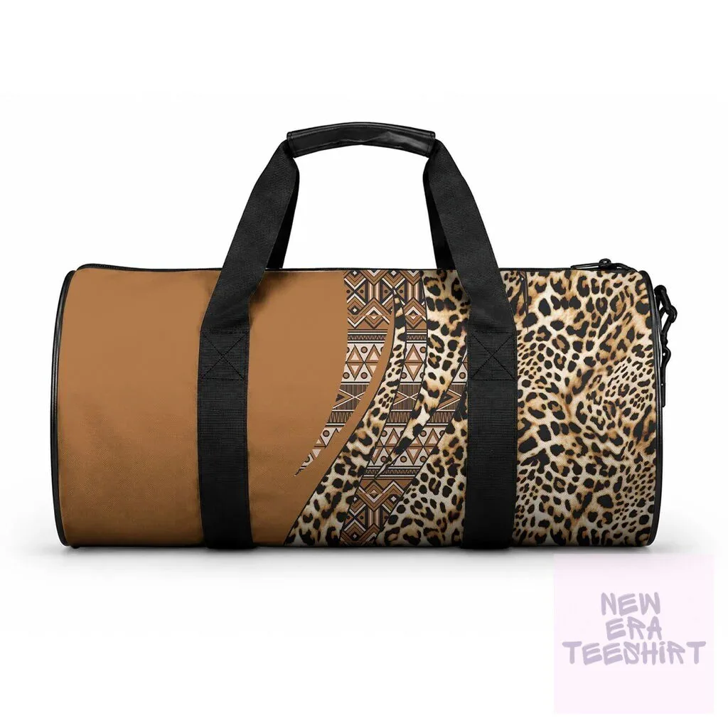 African Leopard Print Tribal Pattern Travel Duffle Bag