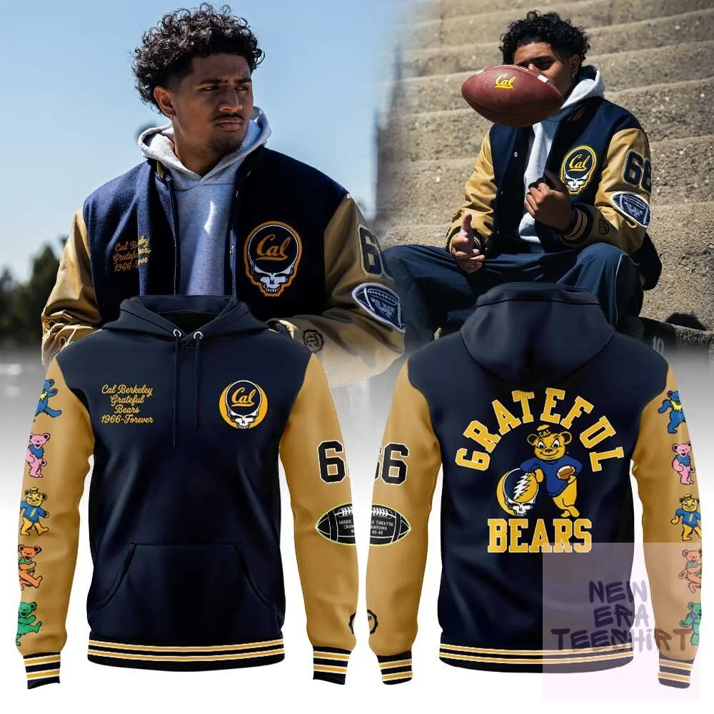 Navy and Gold Hoodie with Grateful Dead Bears for Cal Football Fans
