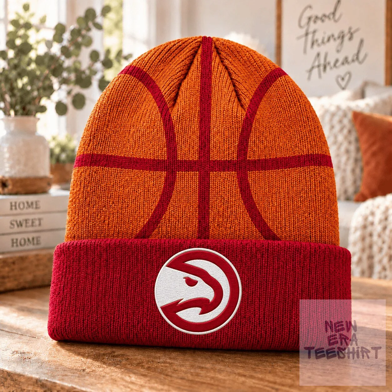Atlanta Hawks Basketball Logo Knit Beanie Cap Hat