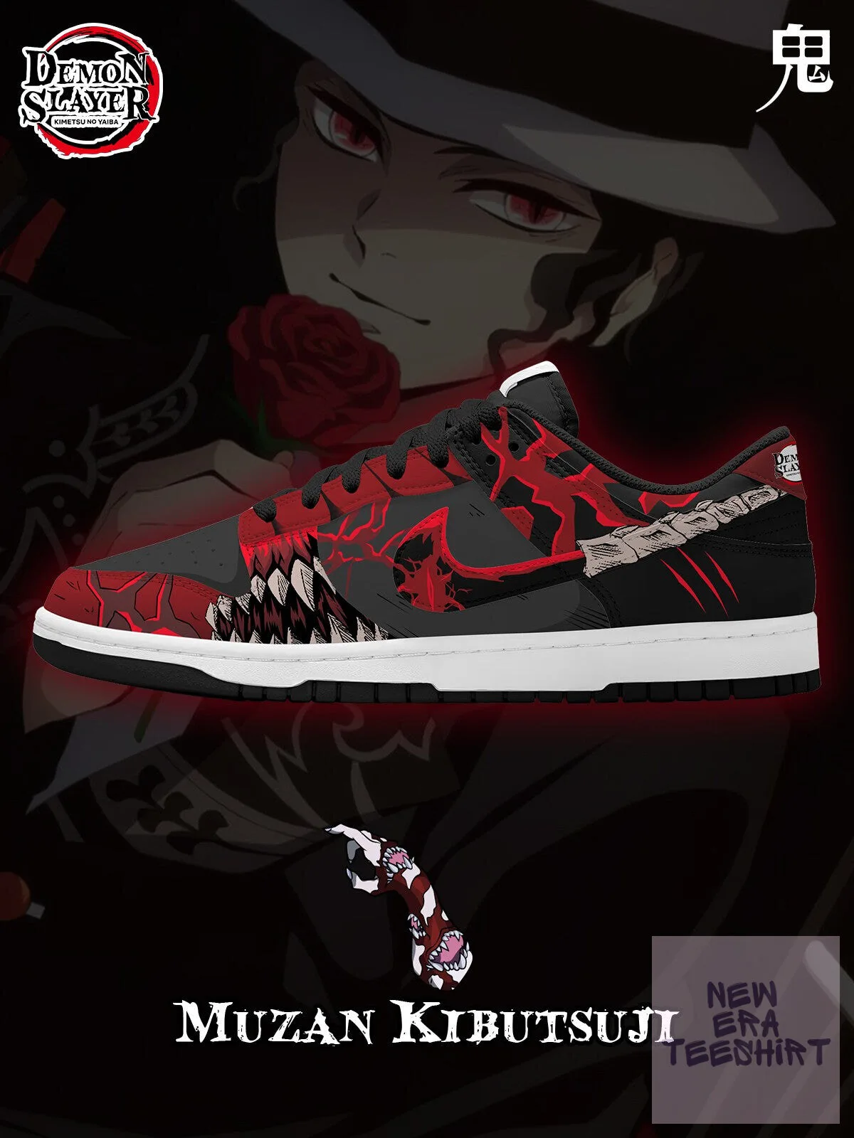 Muzan Kibutsuji Demon Slayer Anime Custom Court Low Top Sneakers