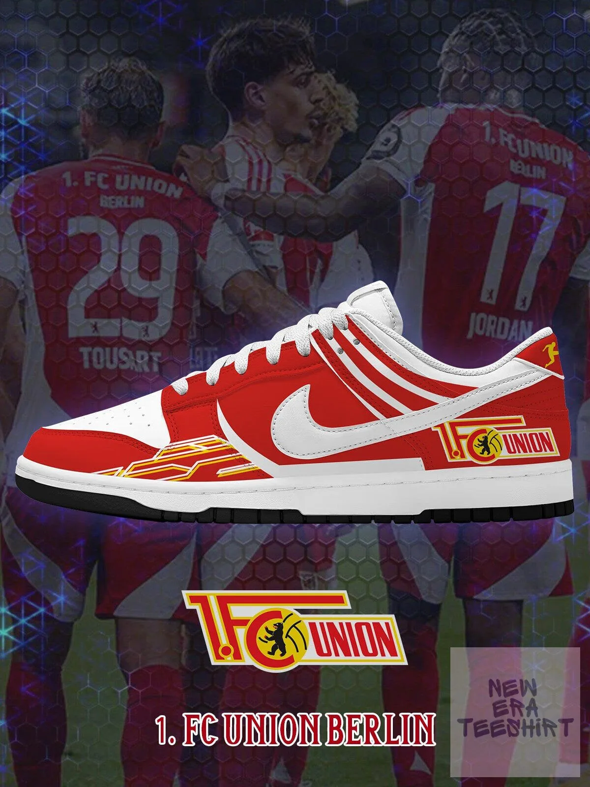 1. FC Union Berlin Custom Red and White Football Team Sneakers