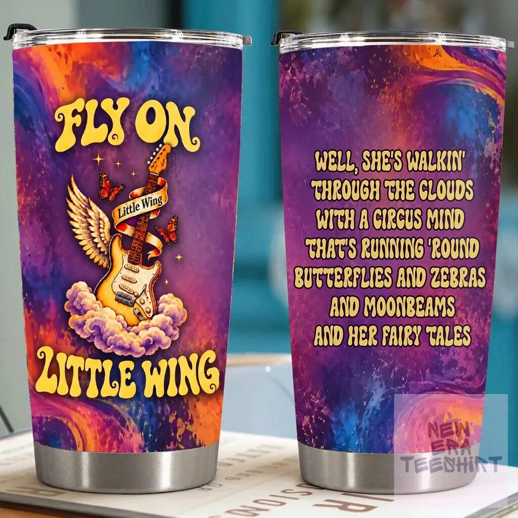 Jimi Hendrix Little Wing Lyrics Electric Guitar Tumbler