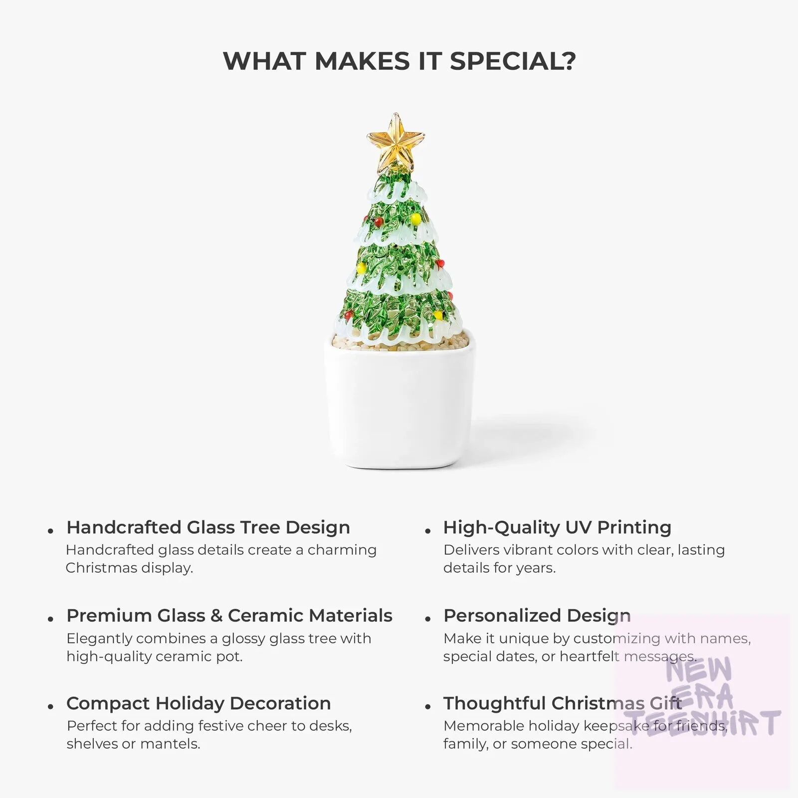 Personalized Christmas Tree Glass Ornament with Custom Photo and Engraving 9 Personalized Christmas Tree Glass Ornament with Custom Photo and Engraving