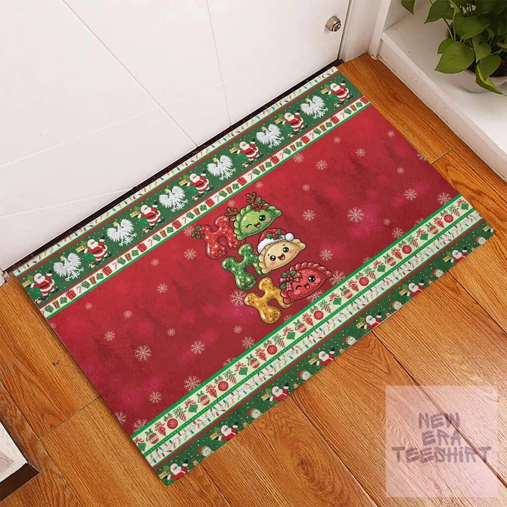 Cute Pierogi Ho Ho Ho Christmas Holiday Doormat 5 Cute Pierogi Ho Ho Ho Christmas Holiday Doormat