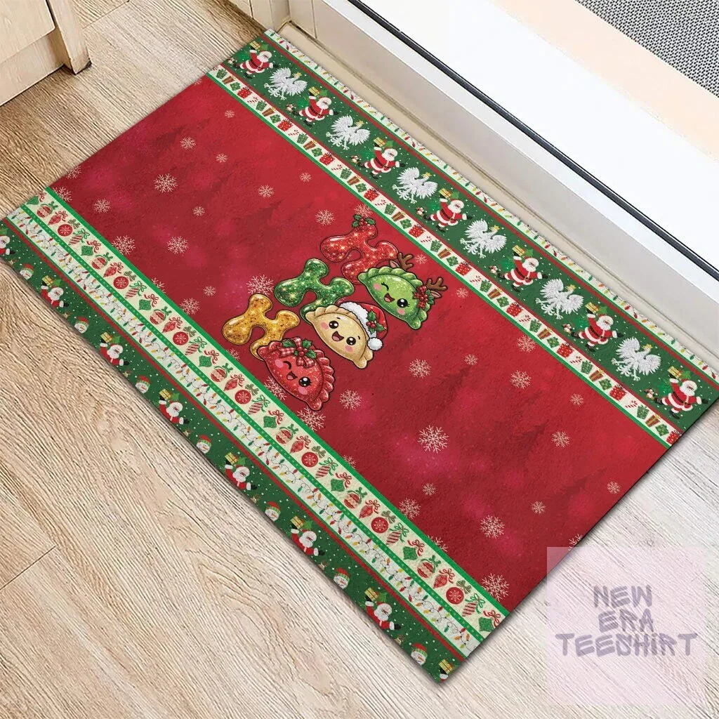 Cute Pierogi Ho Ho Ho Christmas Holiday Doormat 6 Cute Pierogi Ho Ho Ho Christmas Holiday Doormat