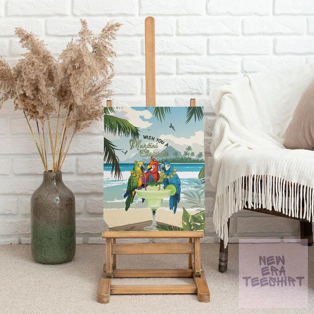 Tropical Parrot Martini Christmas Beach Scene Holiday Wall Art Canvas 9 Tropical Parrot Martini Christmas Beach Scene Holiday Wall Art Canvas