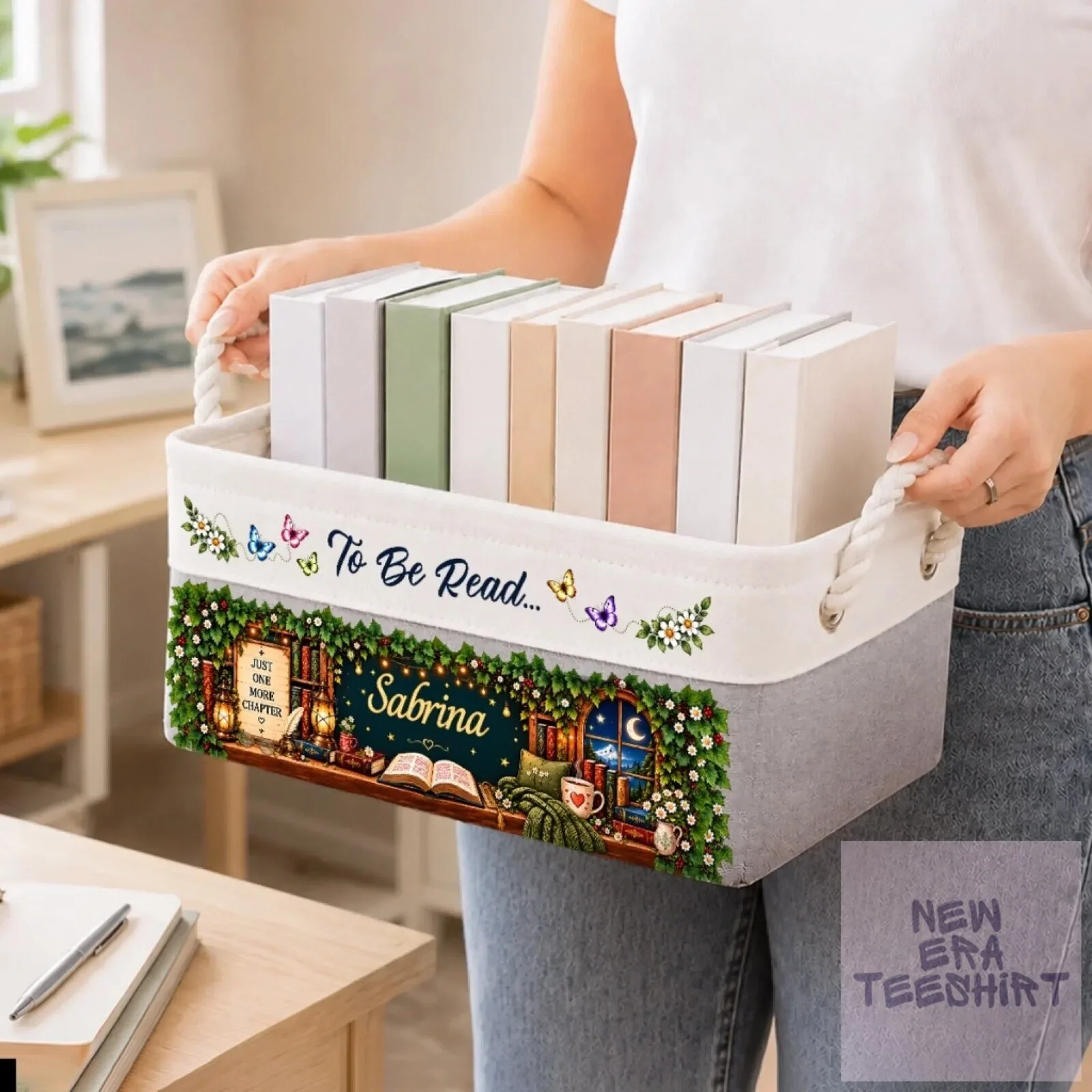 Personalized Book Lover Storage Basket 6 Personalized Book Lover Storage Basket