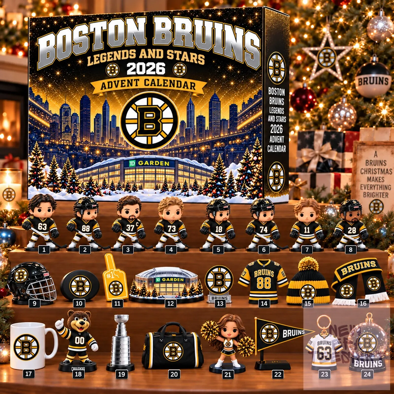 Boston Bruins Legends and Stars 2026 Christmas Advent Calendar Box Set 2D 1 Boston Bruins Legends and Stars 2026 Christmas Advent Calendar Box Set 2D