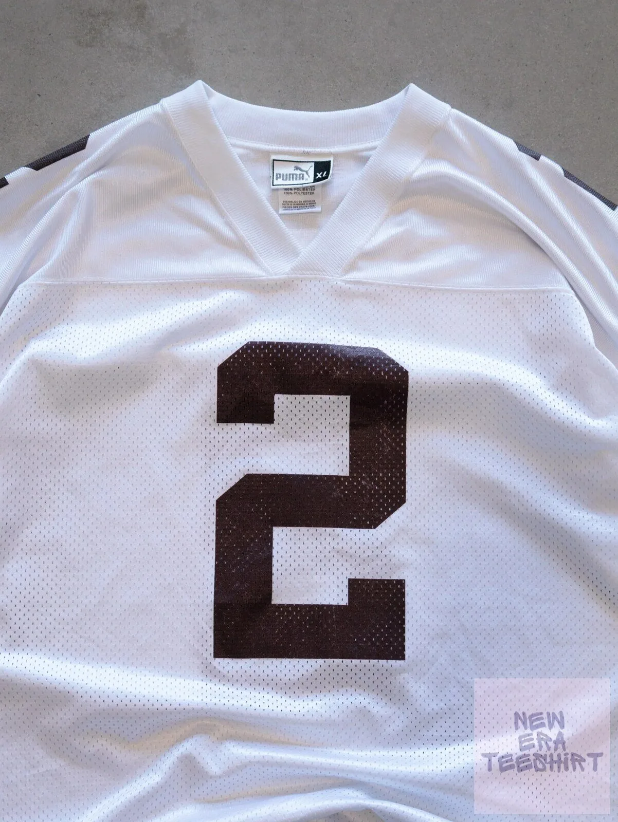 Cleveland Browns White Number 2 Puma Vintage Football Jersey 6 Cleveland Browns White Number 2 Puma Vintage Football Jersey
