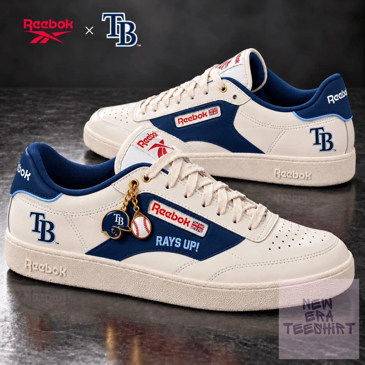 Tampa Bay Rays Reebok Premium Low-Top Sneakers with Baseball Charm