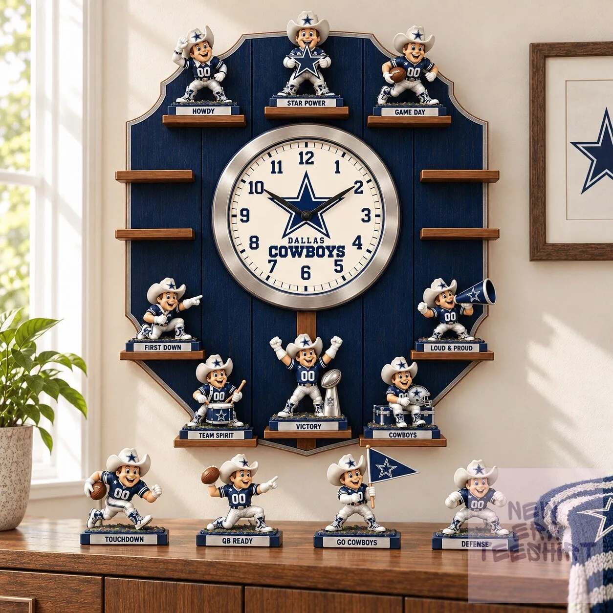 Dallas Cowboys NFL Mascot Sculpture Wall Clock Collection with Figurines 1 Dallas Cowboys NFL Mascot Sculpture Wall Clock Collection with Figurines