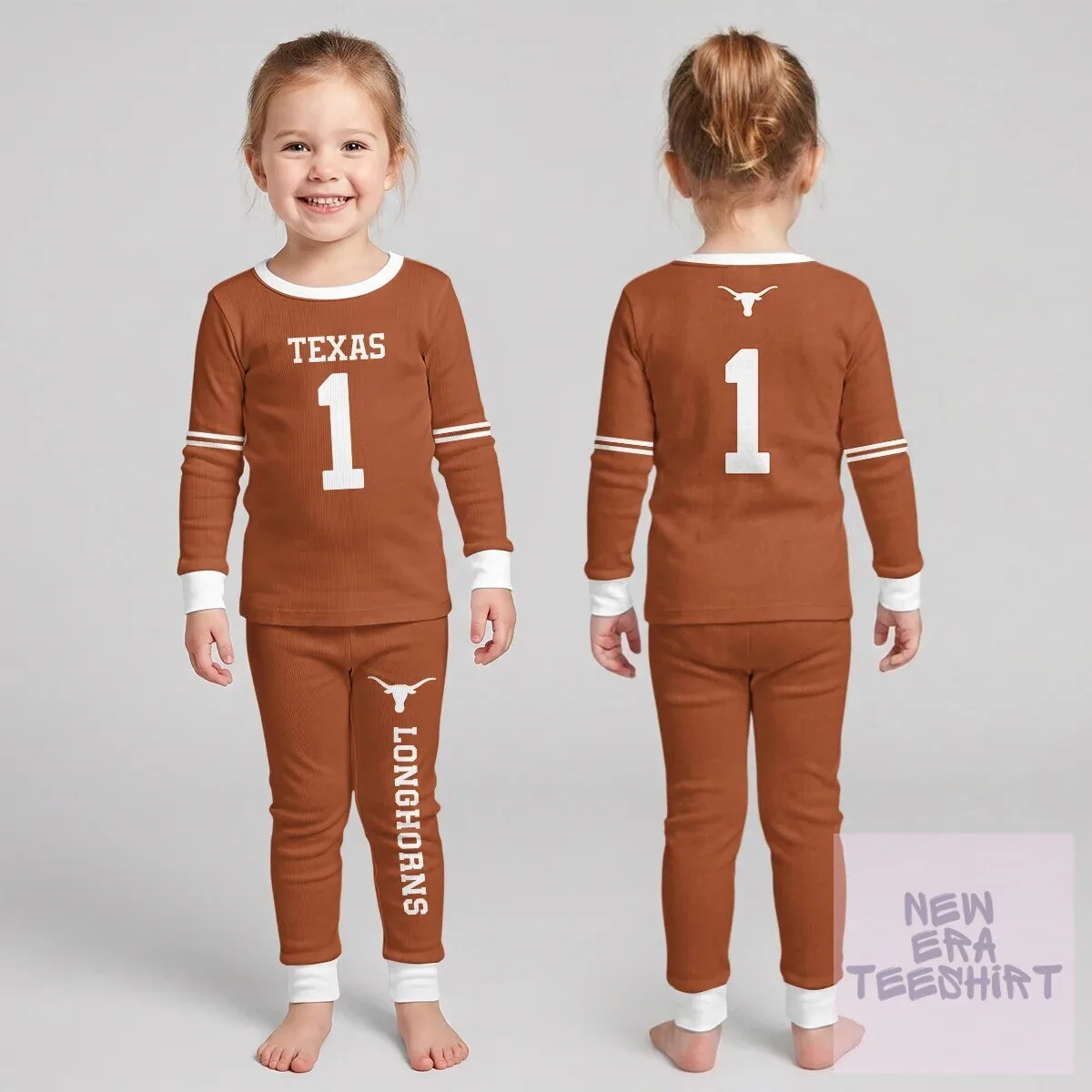 Texas Longhorns Football Team Number 1 Toddler Pajamas Set