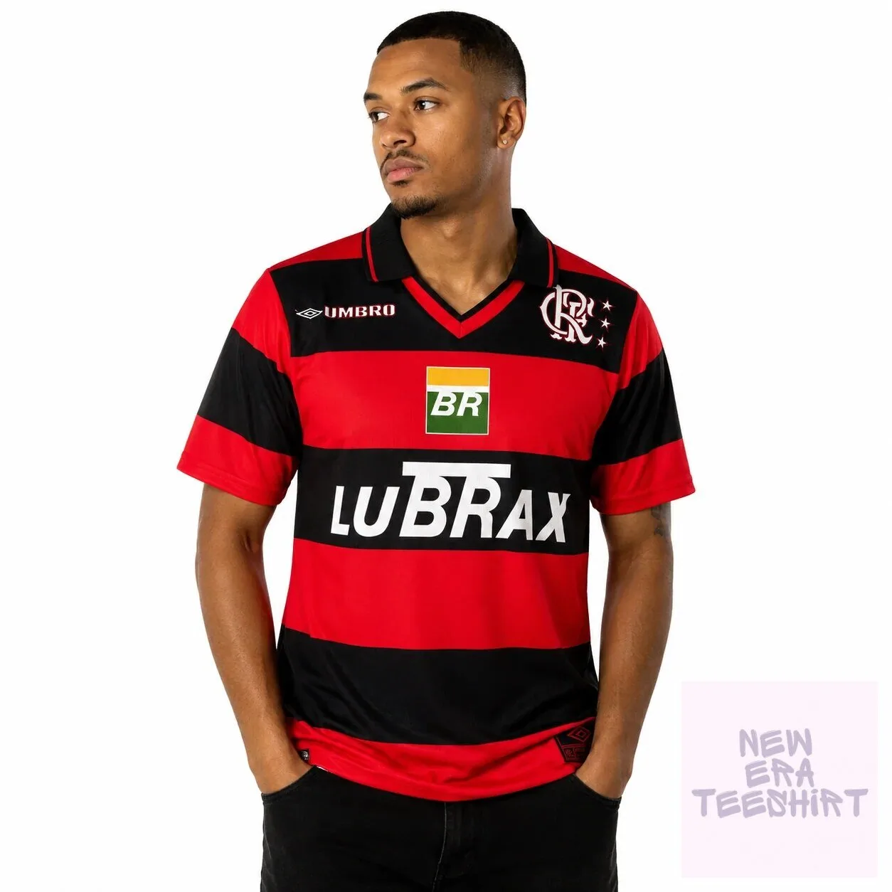 Flamengo 1996 Retro Home Football Jersey with Lubrax Sponsor Logo