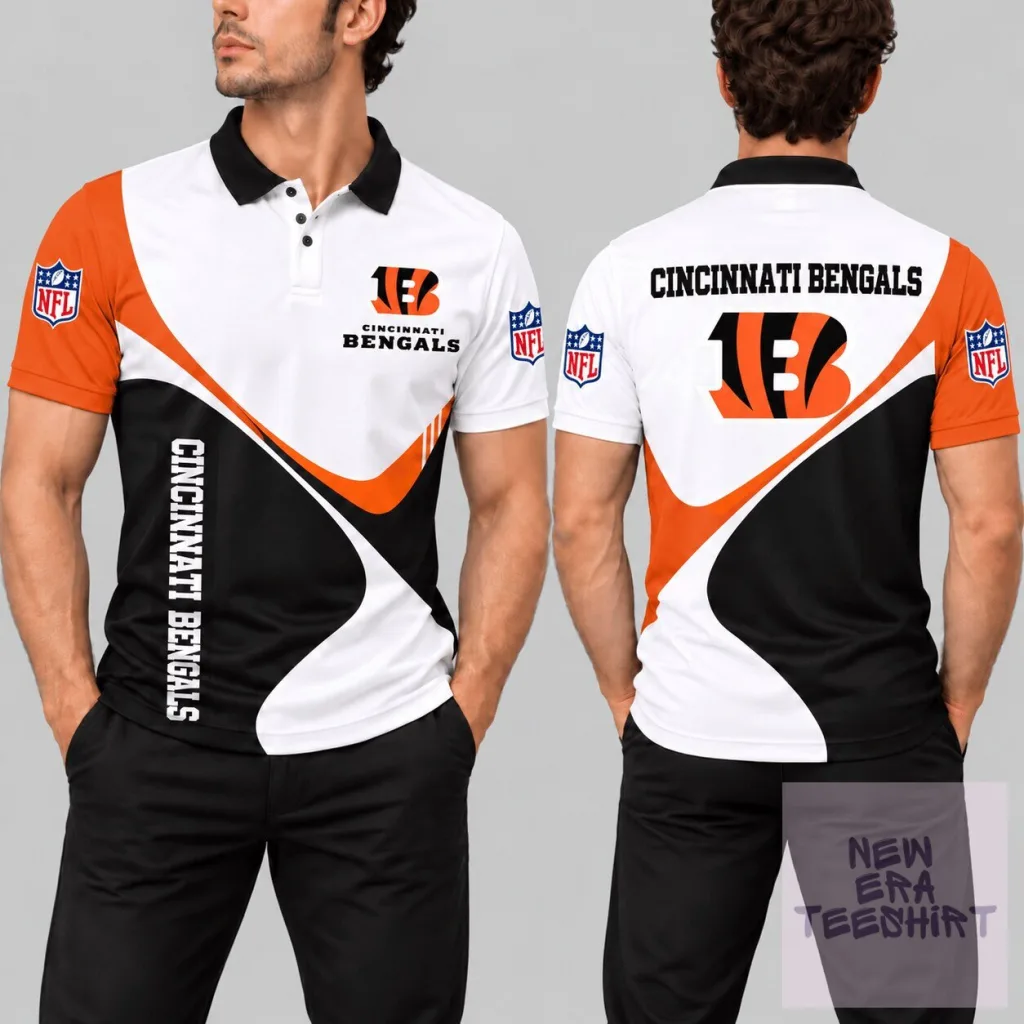 Cincinnati Bengals NFL Football Team Fan Apparel Polo Shirt Cincinnati Bengals NFL Football Team Fan Apparel Polo Shirt