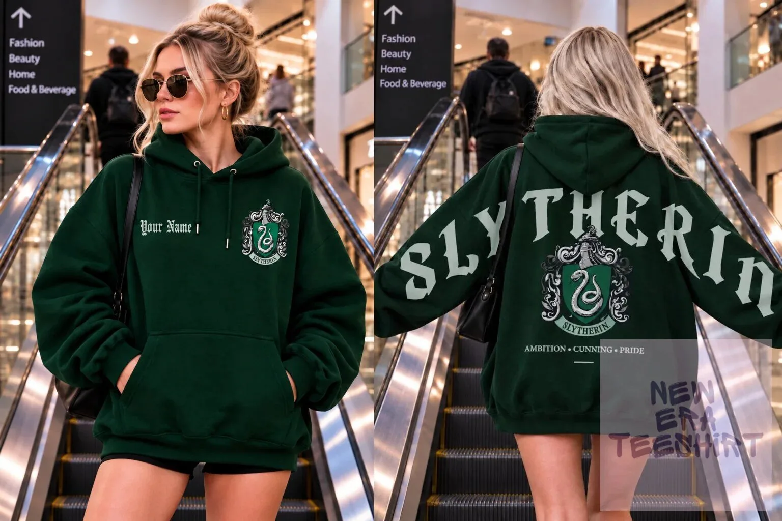 Slytherin House Crest Ambition Cunning Pride Harry Potter Hoodie