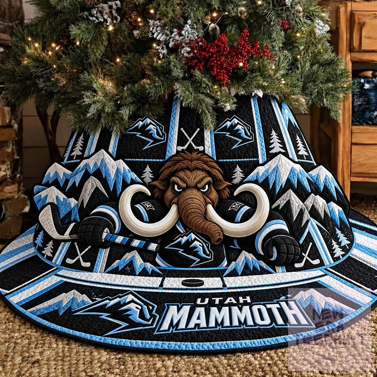 Utah Mammoth National Lacrosse League Christmas Tree Skirt 1 Utah Mammoth National Lacrosse League Christmas Tree Skirt