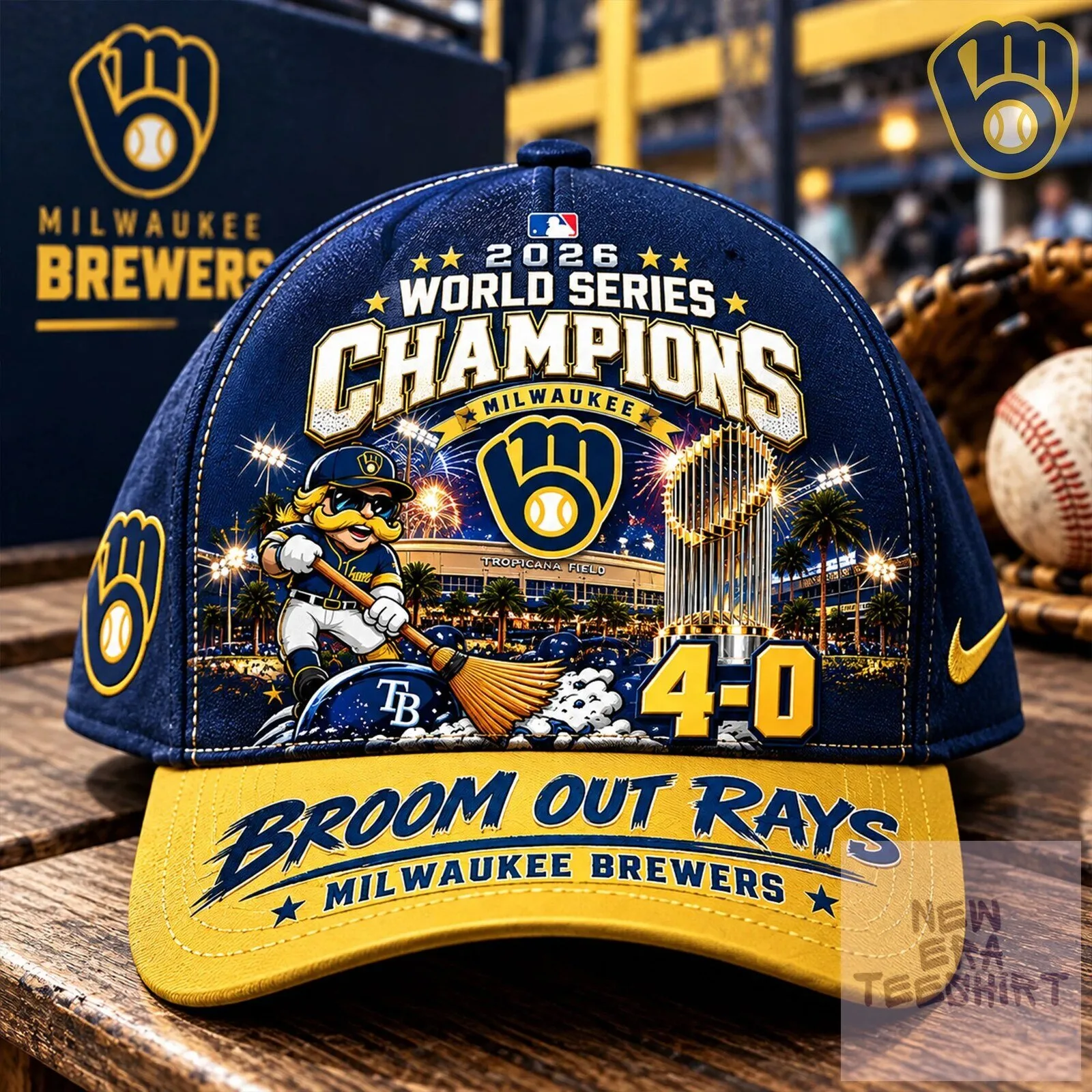 Cap Hat for Milwaukee Brewers 2026 World Series Champions - Broom Out Rays Design