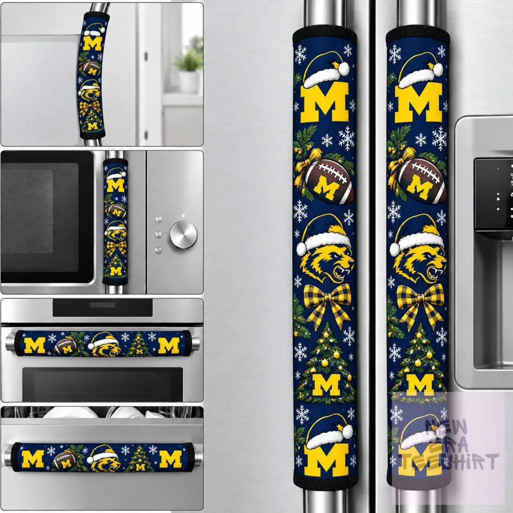 Michigan Wolverines Christmas Football Fan Refrigerator Appliance Handle Covers Michigan Wolverines Christmas Football Fan Refrigerator Appliance Handle Covers