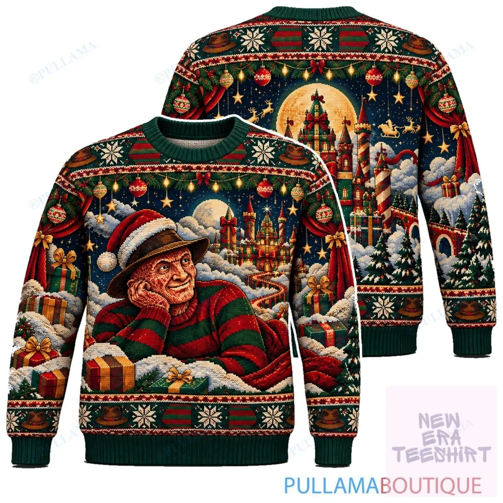 Freddy Krueger Christmas Castle Dream Holiday Ugly Sweater Freddy Krueger Christmas Castle Dream Holiday Ugly Sweater