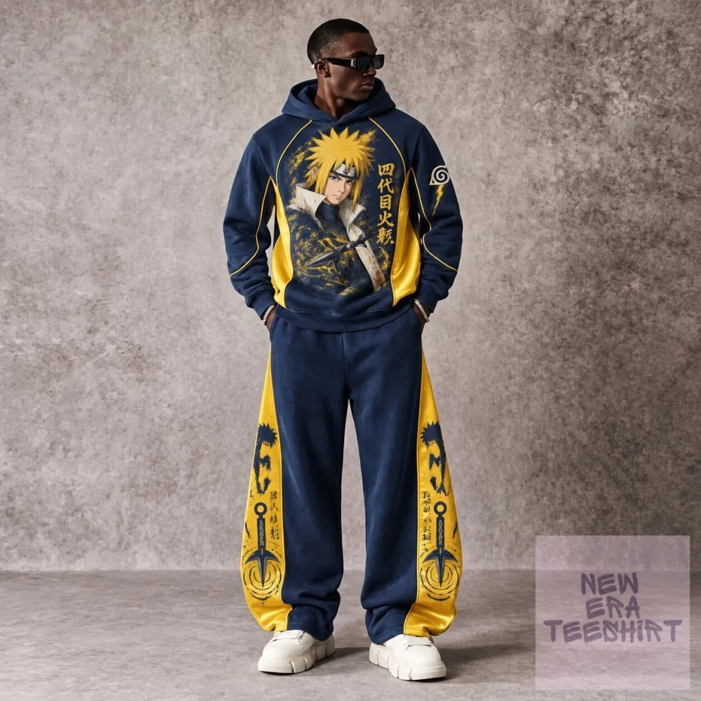 Naruto Minato Namikaze Fourth Hokage Anime Hoodie and Sweatpants Set Naruto Minato Namikaze Fourth Hokage Anime Hoodie and Sweatpants Set