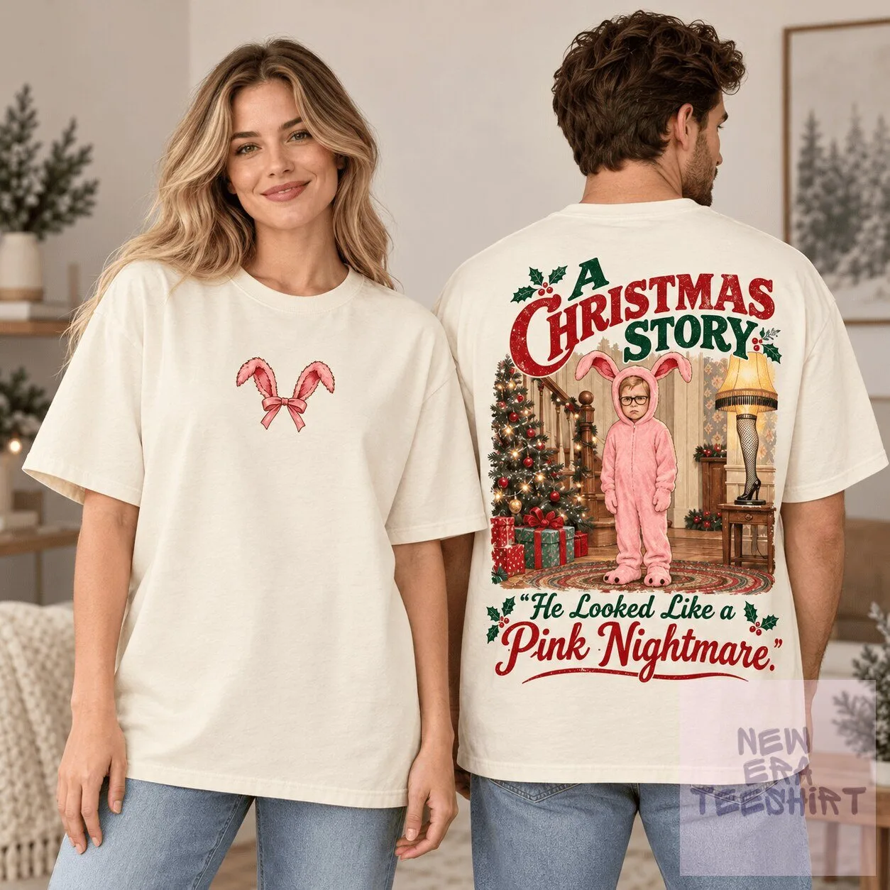 A Christmas Story Pink Bunny Suit Ralphie Parker Christmas Nightmare T-Shirt
