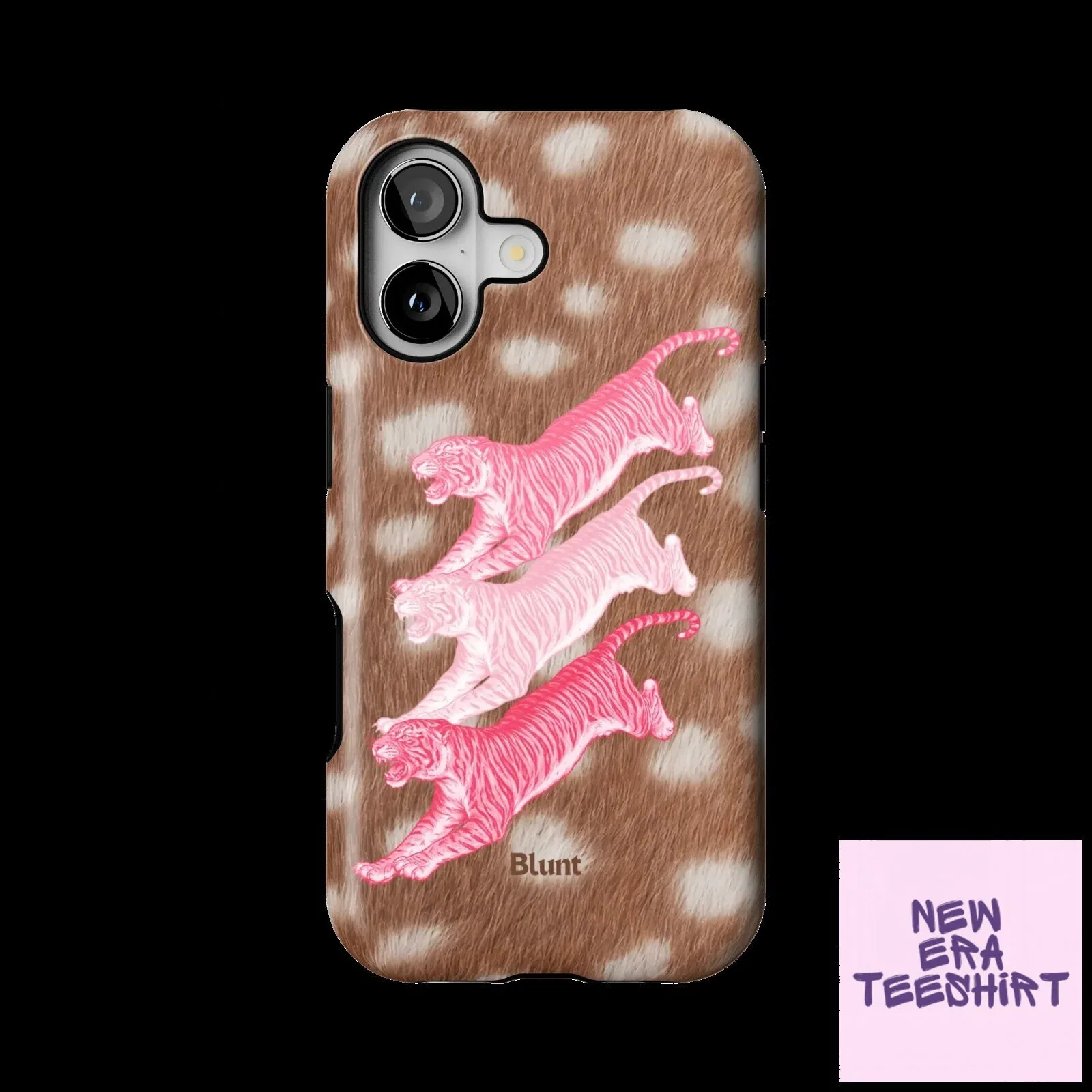 Pink Tiger Doll Pattern Fawn Fur Print iPhone Case for Apple iPhone 13