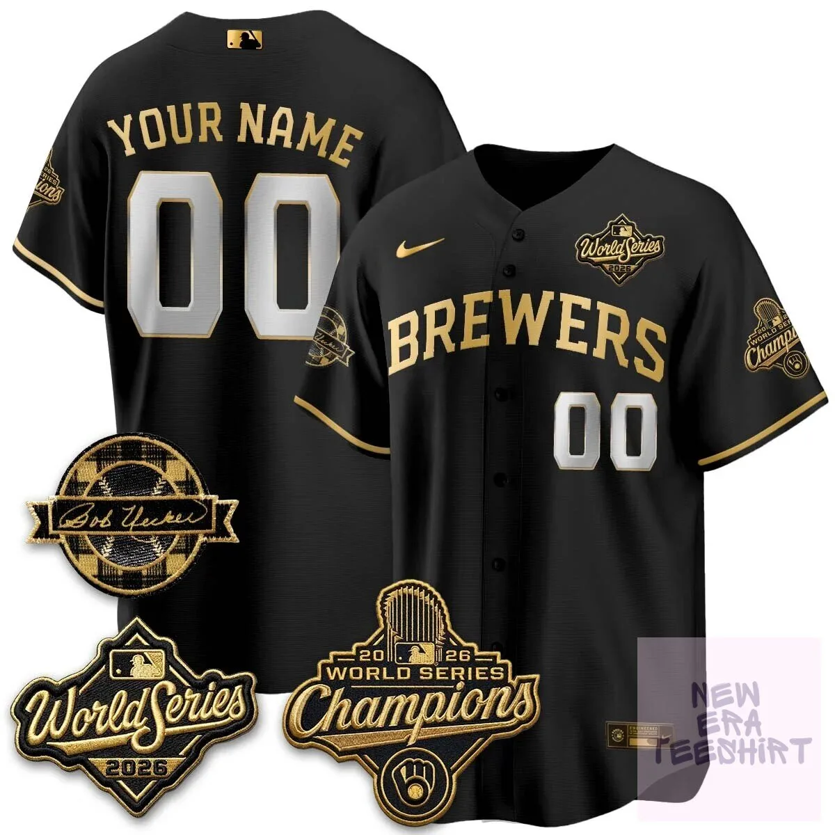 Bob Uecker Baseball Jersey celebrating Milwaukee Brewers 2026 World Series Championship