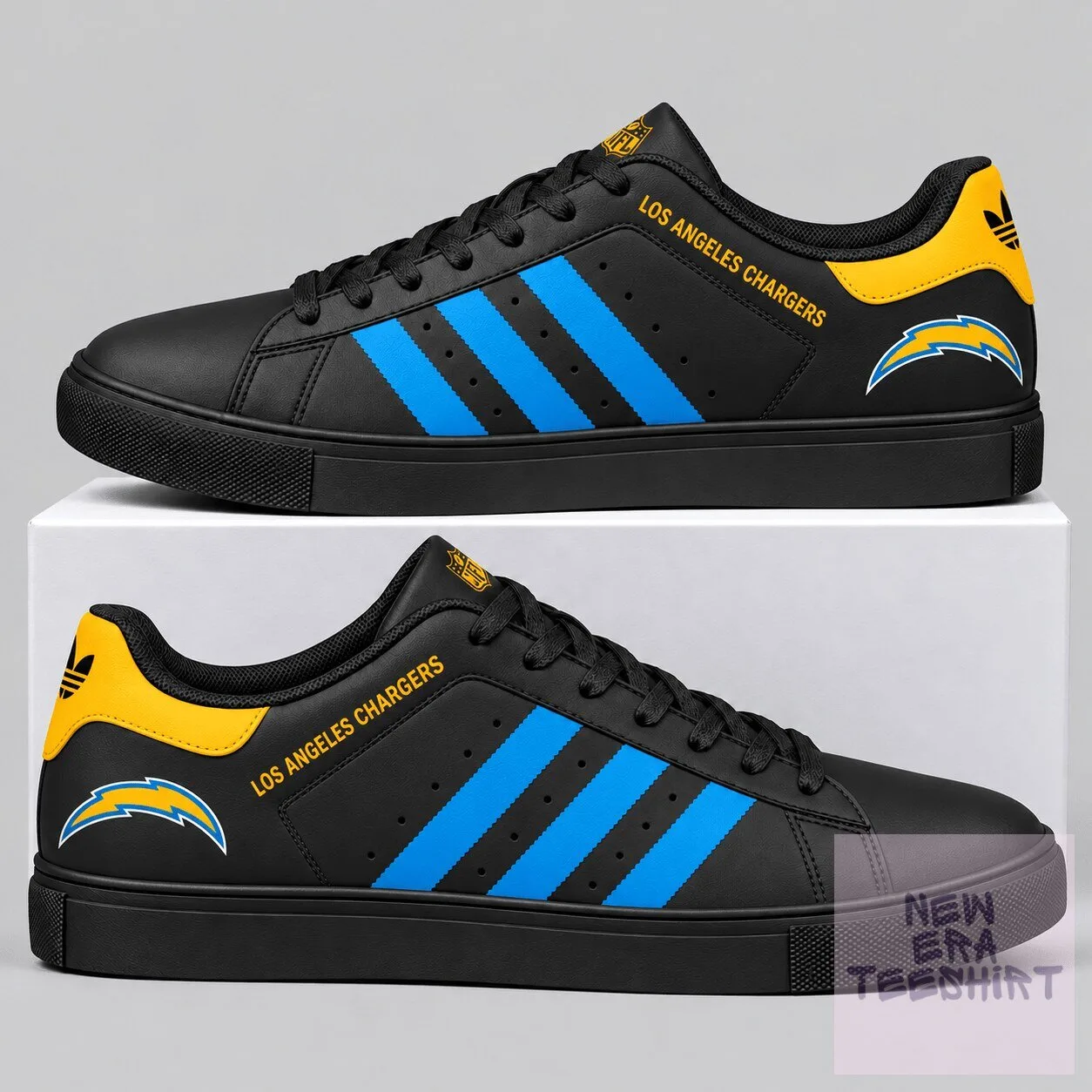 Los Angeles Chargers NFL Triple Stripe Low Top Sneakers Shoes for Men and Women